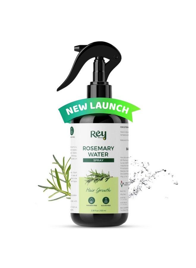 Rosemary Water For Hair Growth | Rosemary Water Spray For Shiny Frizz Free Hair | Non Oily Hair Spray For Men & Women | Hair Volumizer Rose Mary Water For All Hair Types - 100Ml