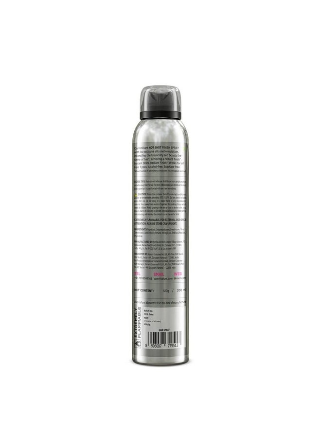 Hot Shot Finish Spray For Radiant Shine - 200 Ml | Designed For Indian Hair | For Men & Women