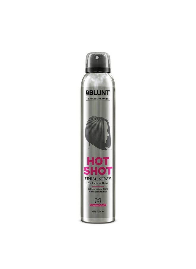 Hot Shot Finish Spray For Radiant Shine - 200 Ml | Designed For Indian Hair | For Men & Women