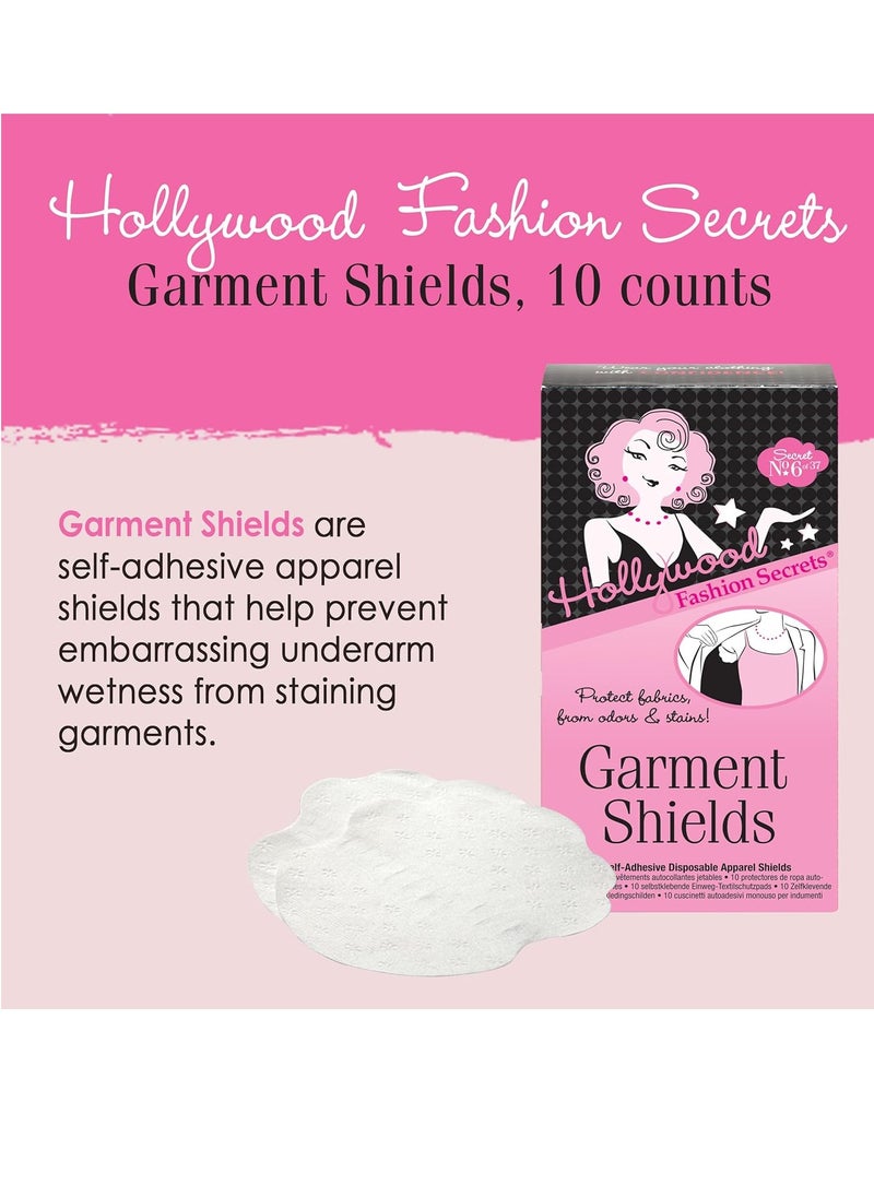 Hollywood Fashion Secrets Garment Shields, Moisture Wicking Sweat Pads, 10 Count
