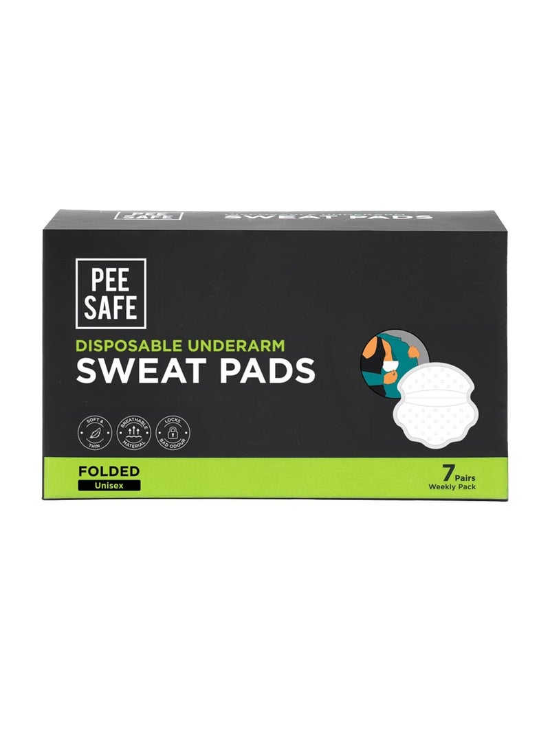 PEESAFE Armpit Sweat Pads - Folded(14 Pads) | Underarm Sweat Pads for Women & Men | Absorbs Sweat & Unpleasant Odor | Armpit Pad | Sweat Pads for Under Arms