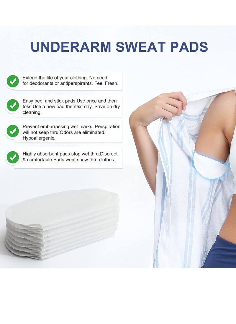 Armpit Sweat Pads,Aoeoun Underarm Sweat Pads for Women and Men [100 Packs],Disposable Premium Absorbent Armpit Underarm Shields,Comfortable Unflavored,Non Visible,Sweat Free Armpit Protection