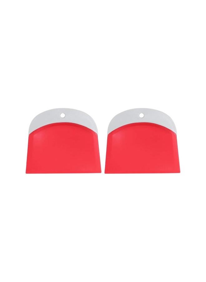 2 Pcs Bench Scraper for Baking, Plastic Dough Scraper Cutter with Hanging Hole for Kitchen