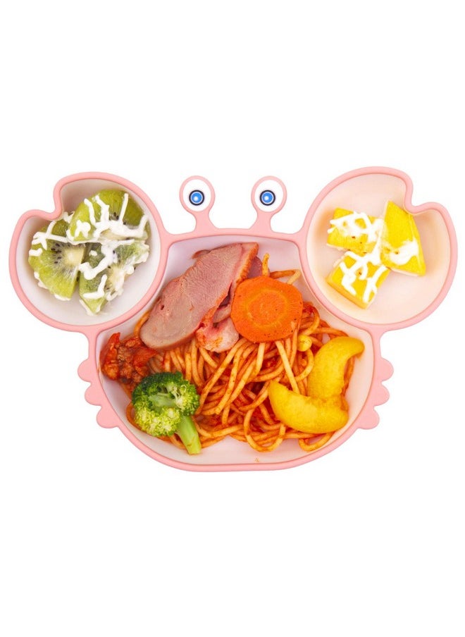 Toddler Plate, Portable Baby Plates For Toddlers And Kids, Bpa-Free Strong Suction Plates For Toddlers, Dishwasher & Microwave Safe Silicone Placemat 9X6X1.4 Inch