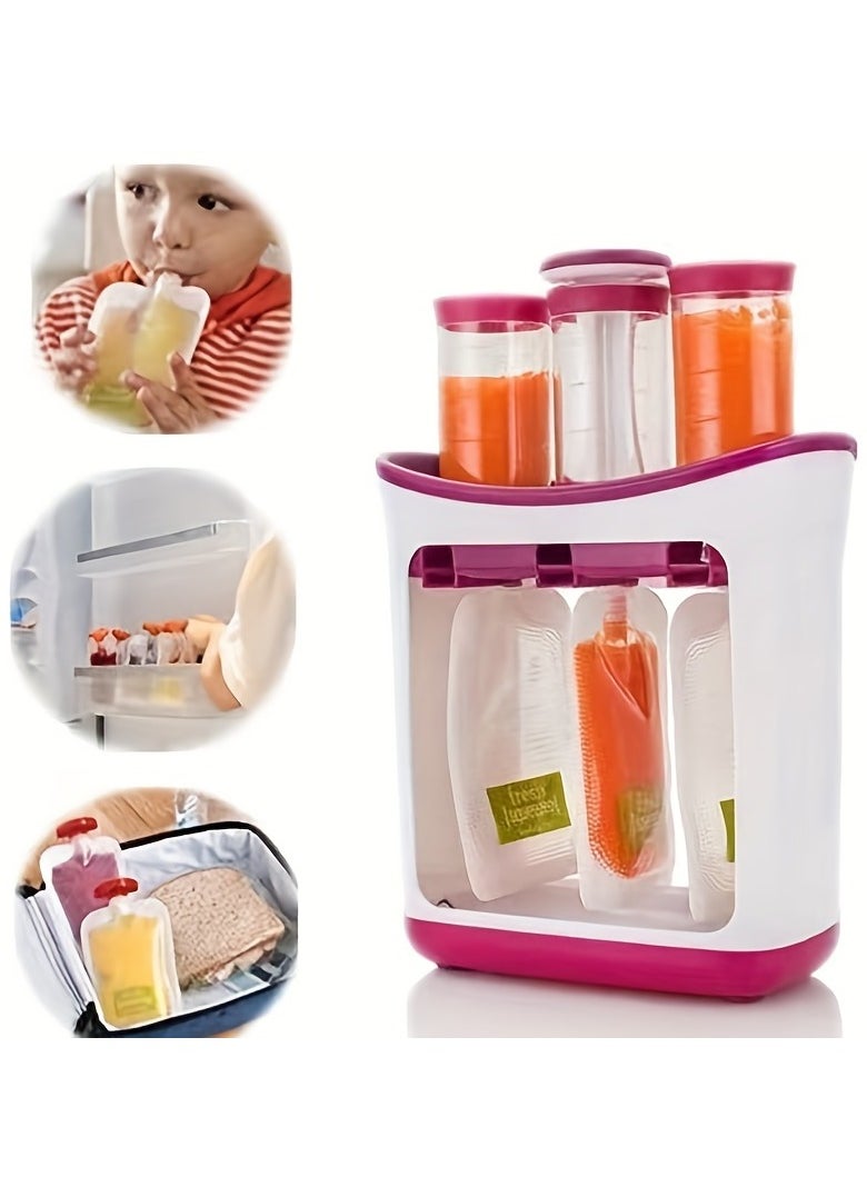 Fruit Puree Extruder Machine - Easy Manual Food Dispenser for Baby Complementary Food Production, Storage Bags Included - Compact Household Kitchen Helper