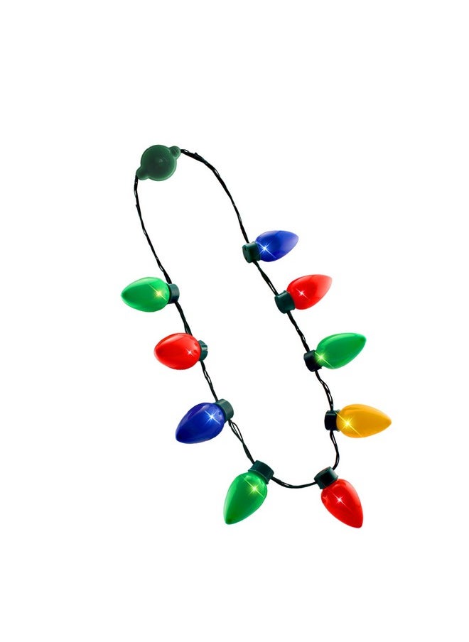 4 Pack Led Light Up Christmas Bulb Necklace Party Favors