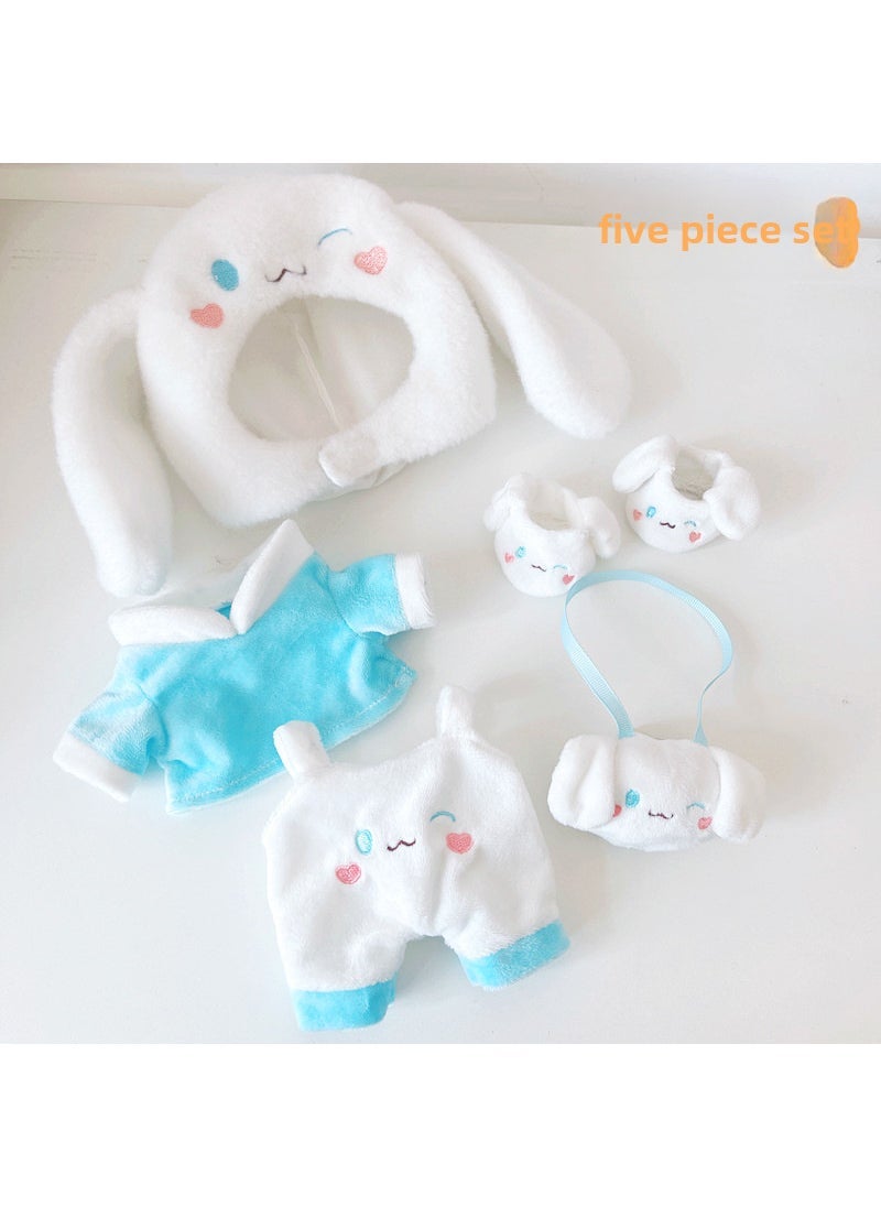 20cm Cotton Doll Outfit Set with Hat Blink dog five-piece set