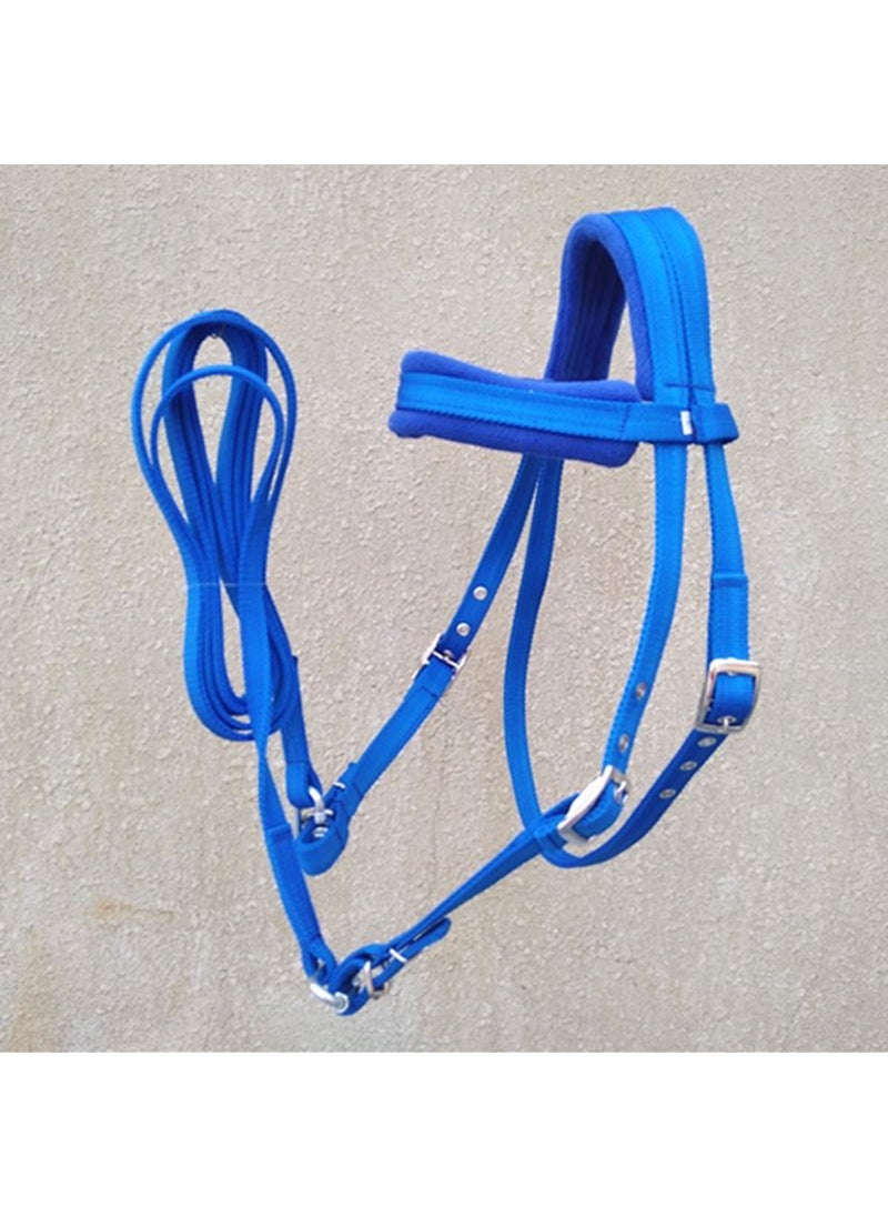 Equestrian PP Braid Halter Lead Blue Red Horse Tack