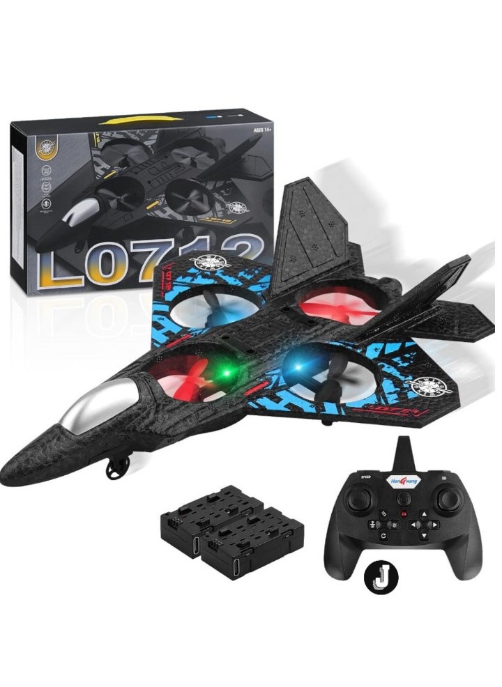 2.4GHz RC Aeroplane L0712 Quadcopter – Remote Controlled Floating Fighter Plane with Coloured Lights, USB Charging, RTF for Beginners, Kids & Adults