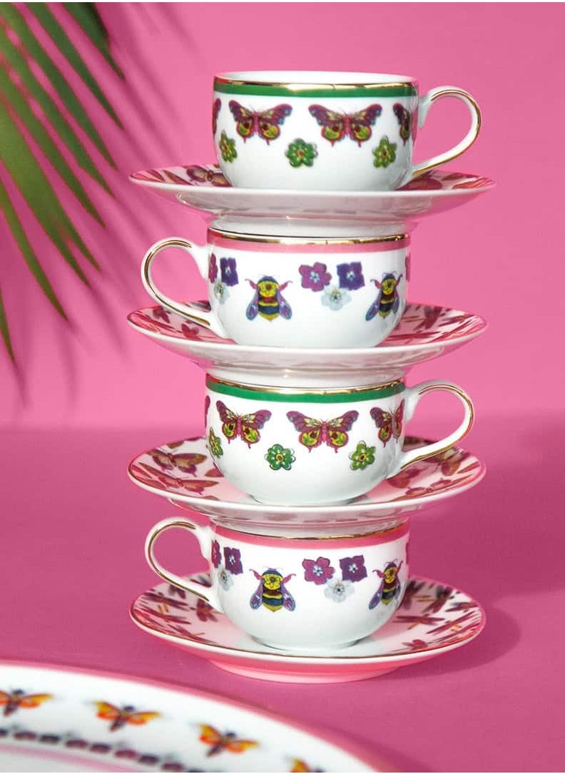 Set of 2 Porcelain Tea Cups 9.5x6.3 cm Amazzonia Baci Milano