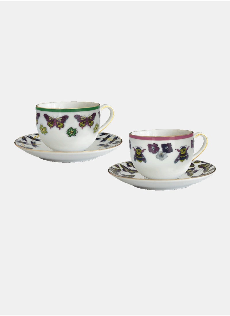 Set of 2 Porcelain Coffee Cups 7.7x5.2 cm Amazzonia Baci Milano