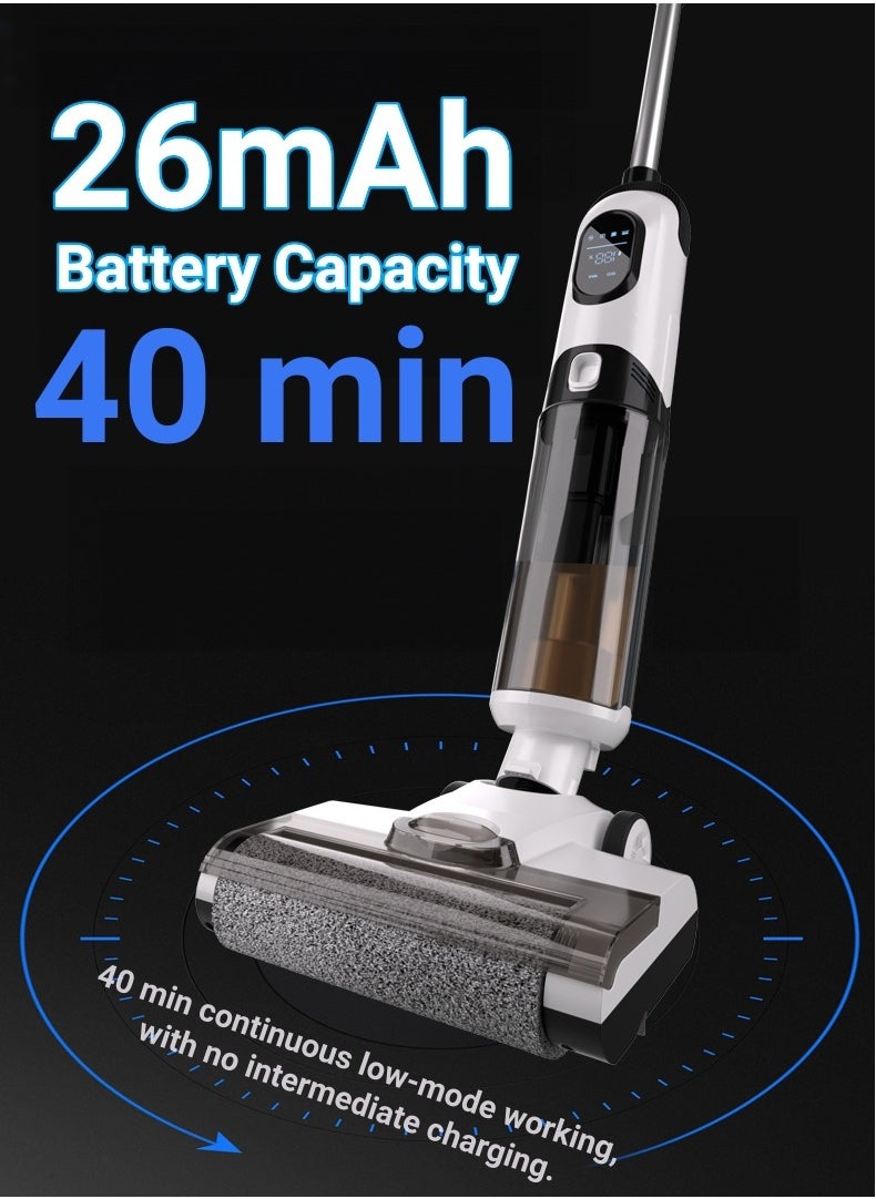 Cordless Smart All-in-one Multi-Surface Total Floor Scrubber Carpet Cleaning Machine,Wet Dry Vacuum Roller Brush Mop,Multifunctional Versatile Kitchen Waste Auto Clean Self-driven Portable Lightweight