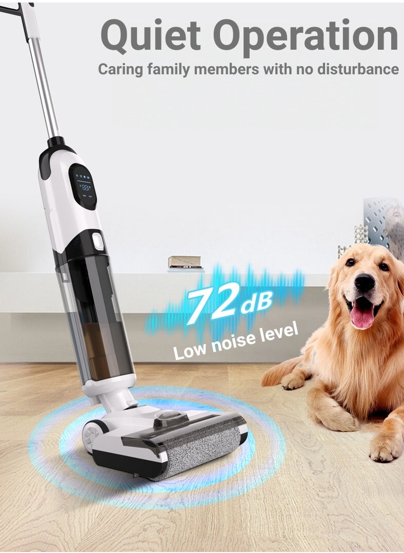 Cordless Smart All-in-one Multi-Surface Total Floor Scrubber Carpet Cleaning Machine,Wet Dry Vacuum Roller Brush Mop,Multifunctional Versatile Kitchen Waste Auto Clean Self-driven Portable Lightweight