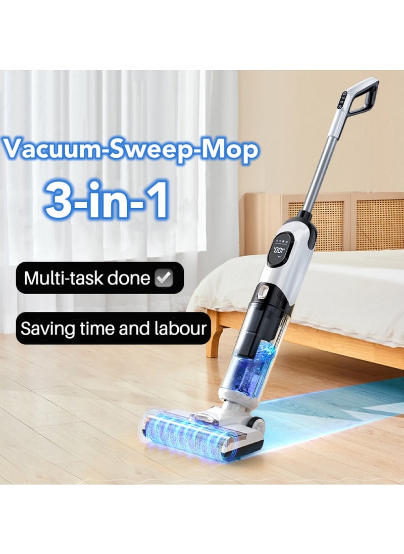 Cordless Smart All-in-one Multi-Surface Total Floor Scrubber Carpet Cleaning Machine,Wet Dry Vacuum Roller Brush Mop,Multifunctional Versatile Kitchen Waste Auto Clean Self-driven Portable Lightweight