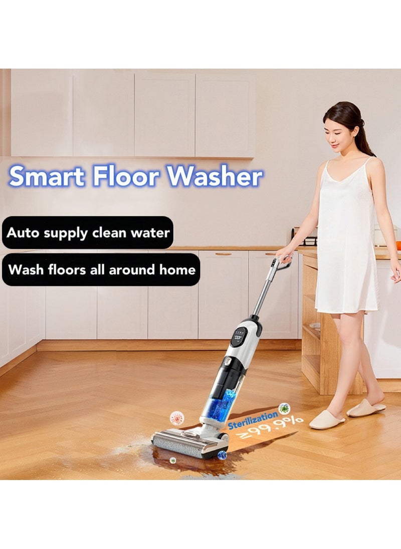 Cordless Smart All-in-one Multi-Surface Total Floor Scrubber Carpet Cleaning Machine,Wet Dry Vacuum Roller Brush Mop,Multifunctional Versatile Kitchen Waste Auto Clean Self-driven Portable Lightweight