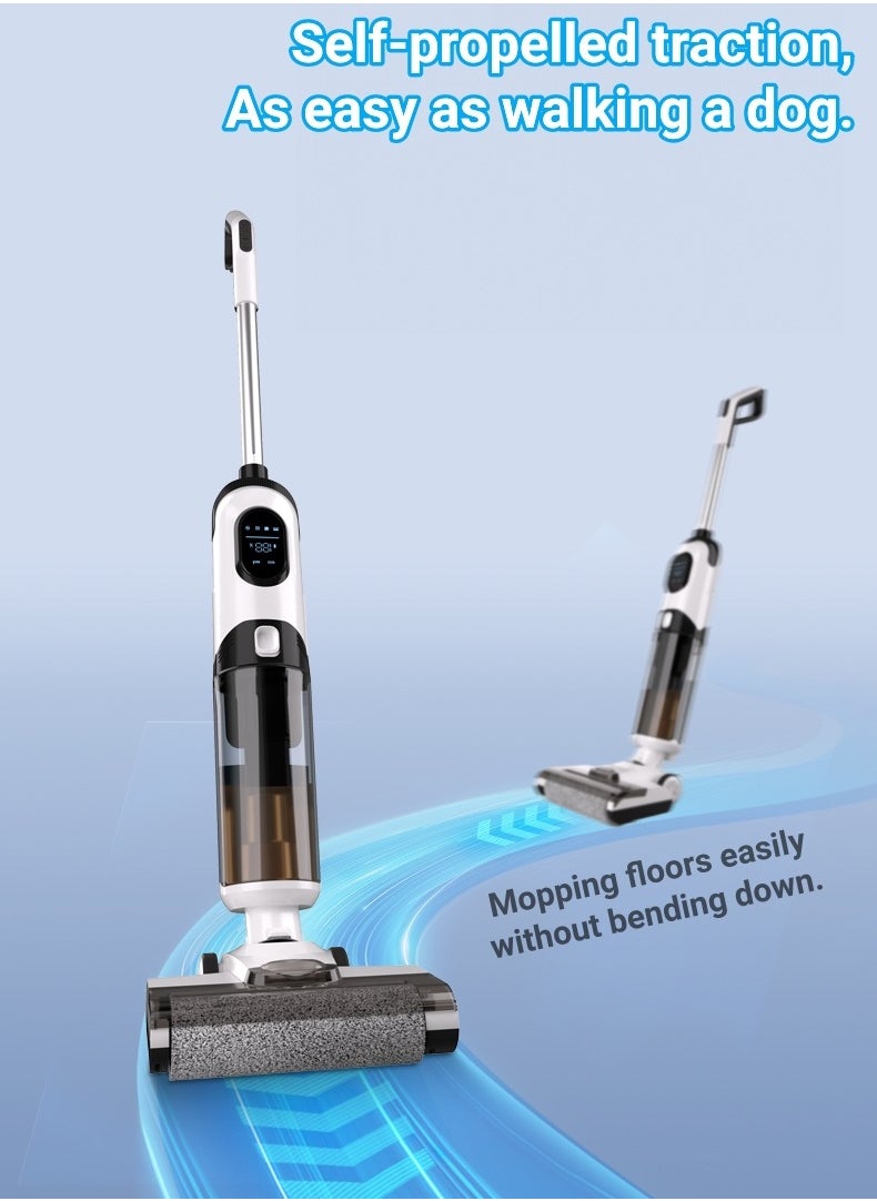 Cordless Smart All-in-one Multi-Surface Total Floor Scrubber Carpet Cleaning Machine,Wet Dry Vacuum Roller Brush Mop,Multifunctional Versatile Kitchen Waste Auto Clean Self-driven Portable Lightweight