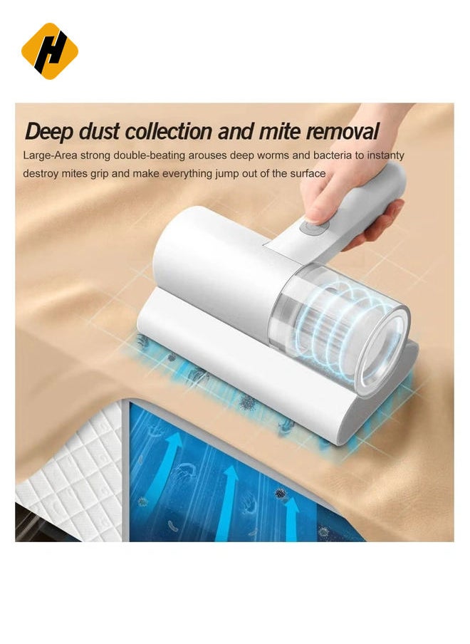 Handheld UV Light Vacuum Cleaner 10KPa Effectively Removes Dust Mites Bed Bugs Collector for Bed Home Mattress Pillows Cloth Sofas Carpets