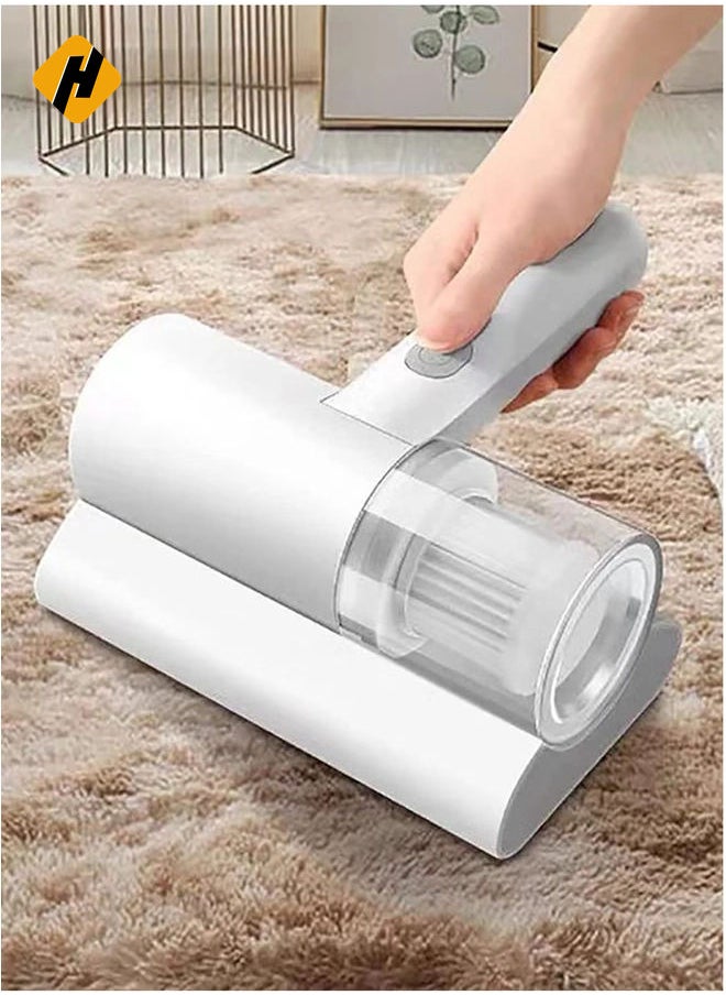 Portable Mites Remover Dust Collector Handheld Wireless Vacuum Cleaner Household Home Instrument Mini Sterilizer Rechargeable Brush with Large Suction For Bed Pillows Cloth Sofas and Carpet Acaricide