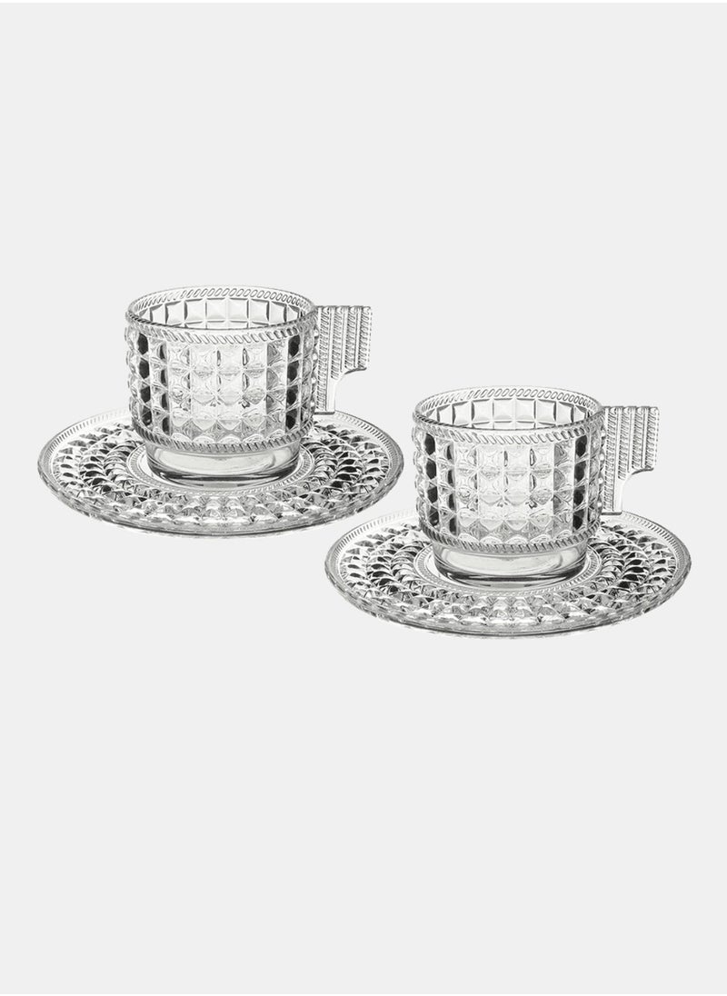 Set 2 Coffee Cup Clear, Baci Milano CHIC & ZEN - CAKE