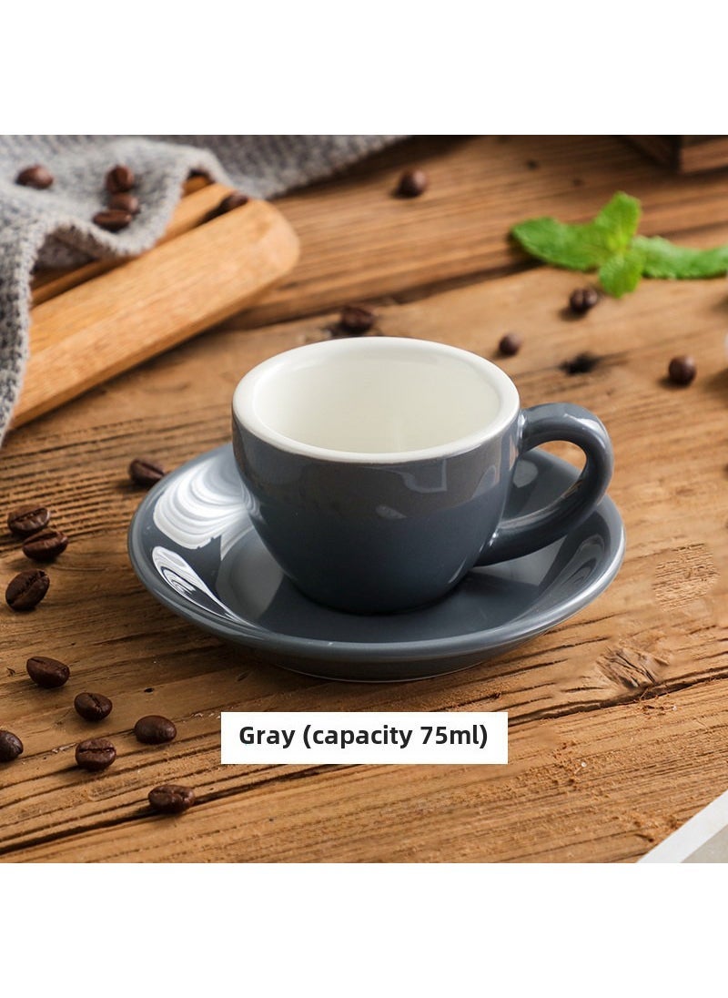 Colorful Ceramic Espresso Cup Set 75ml Gray 75ML