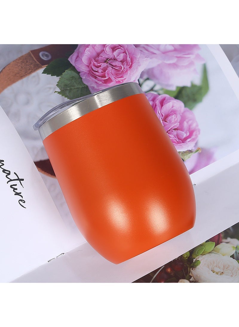 Cross-border gift insulation fashion eggshell Cup 304 stainless steel double U-shaped red wine coffee cup portable egg cup Orange Red