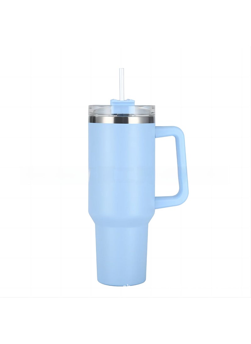 Sleek 40oz Insulated Stainless Steel Cup with Straw 7# light blue