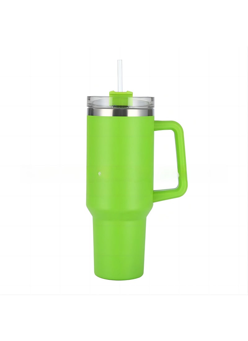 Sleek 40oz Insulated Stainless Steel Cup with Straw 4# light green