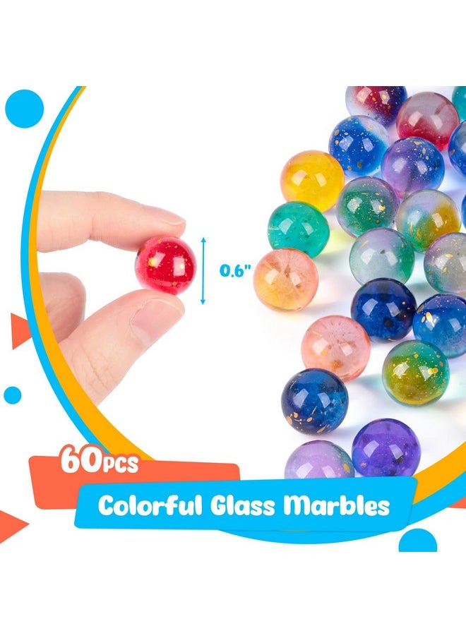 60Pcs Glass Marbles Bulk, 0.6