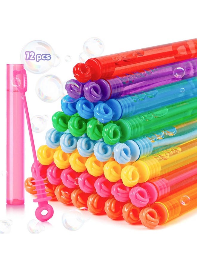 72Pcs Mini Bubble Wands Bulk Bubble Party Favors For Kids, Assortment 8 Color Fun Bubble Maker For Girls Boys Birthday Party Treats Carnival Game Classroom Prizes Bath Time Outdoor Summer Toy