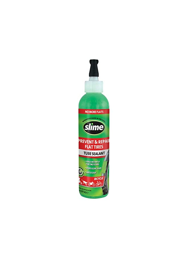 Slime 10003 Bike Tube Puncture Repair Sealant, Prevent and Repair, suitable for all Bicycles, Non-Toxic, Eco-Friendly, 8oz bottle