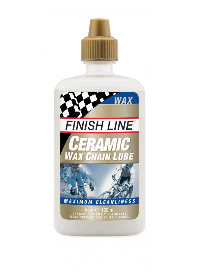 Finish Line Ceramic WAX Bicycle Chain Lube, 4-Ounce Drip Squeeze Bottle