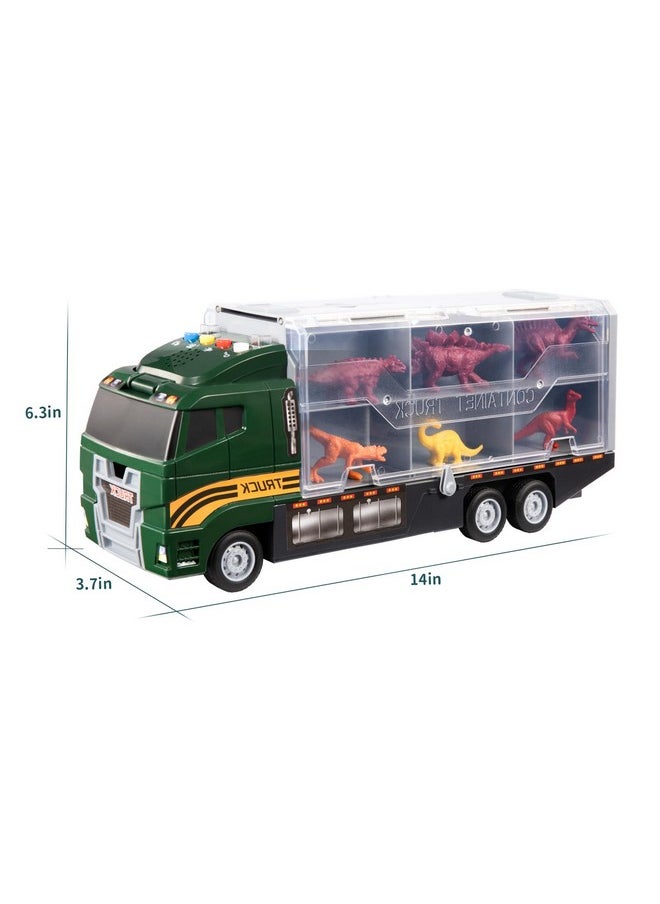 39 In 1 Dinosaur Truck Toys For Kids 3-5, Toddler Toys Transport Vehicle Carrier Car With Lights, Music And Sounds, Dinosaur Play Set W/Dino Eggs & Activity Play Mat, Gift For Boys Girls