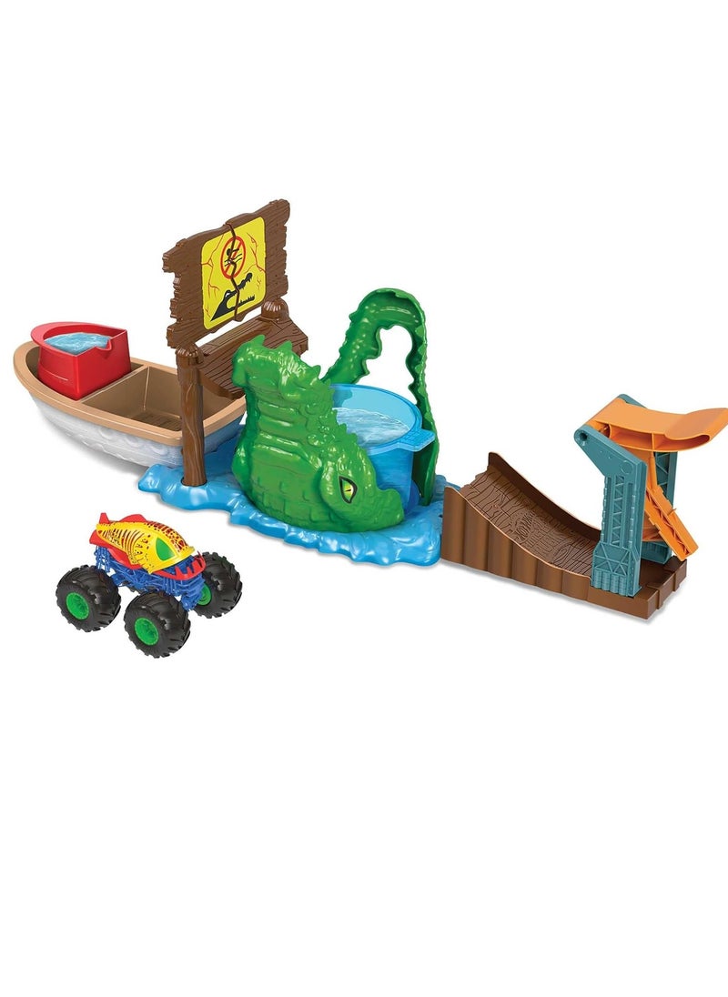 Monster Trucks Swamp Chomp Playset, With 1 Toy Monster Truck