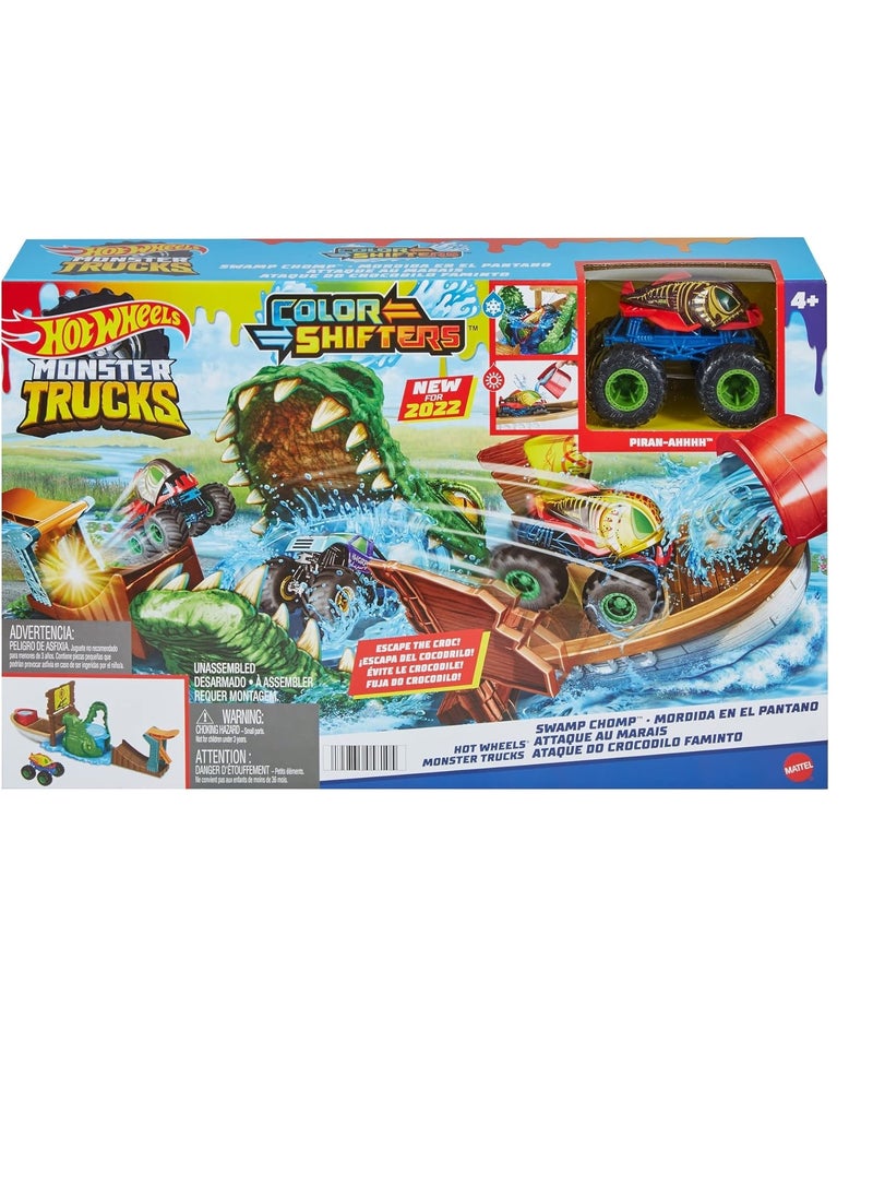 Monster Trucks Swamp Chomp Playset, With 1 Toy Monster Truck