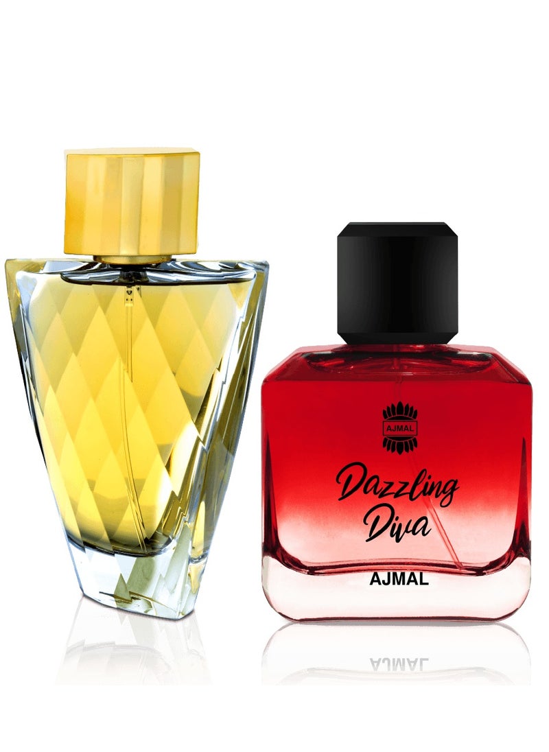 Fasety Her EDP 95ml & Dazzling Diva - Glamorous Women's Fragrance Set