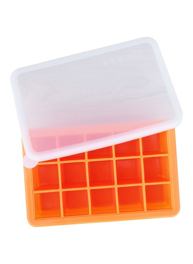 15 Grid Ice Cube Tray Orange 19.35x19.35inch