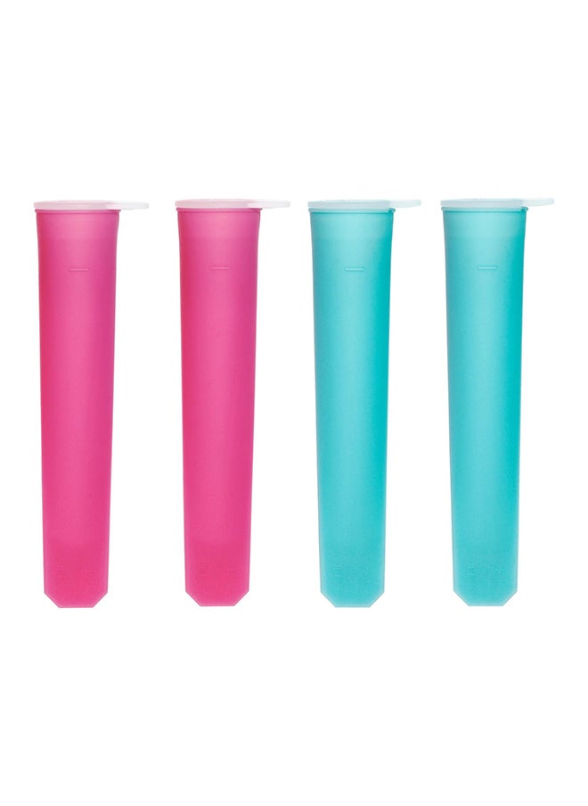 4-Piece Ice Lolly Maker Set Pink/Blue 21grams