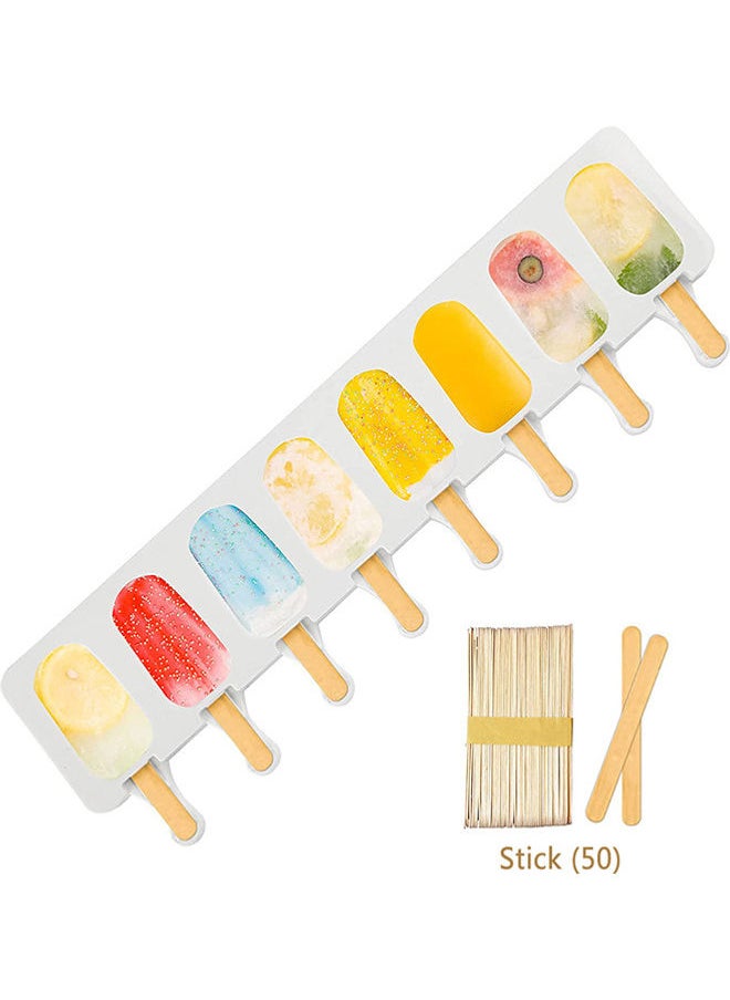 Ice Cream Mold With 50 Wooden Sticks White 41x12x2cm