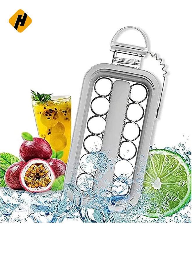 Ice Cube Molds 2 in 1 Portable Ice Ball Maker Easy to Make 17 Grids Reusable& Easy operation Suitable for Home Party Beer Whiskey Juice Champagne