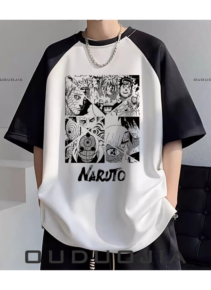 New Naruto Tulin Print Raglan T-shirt