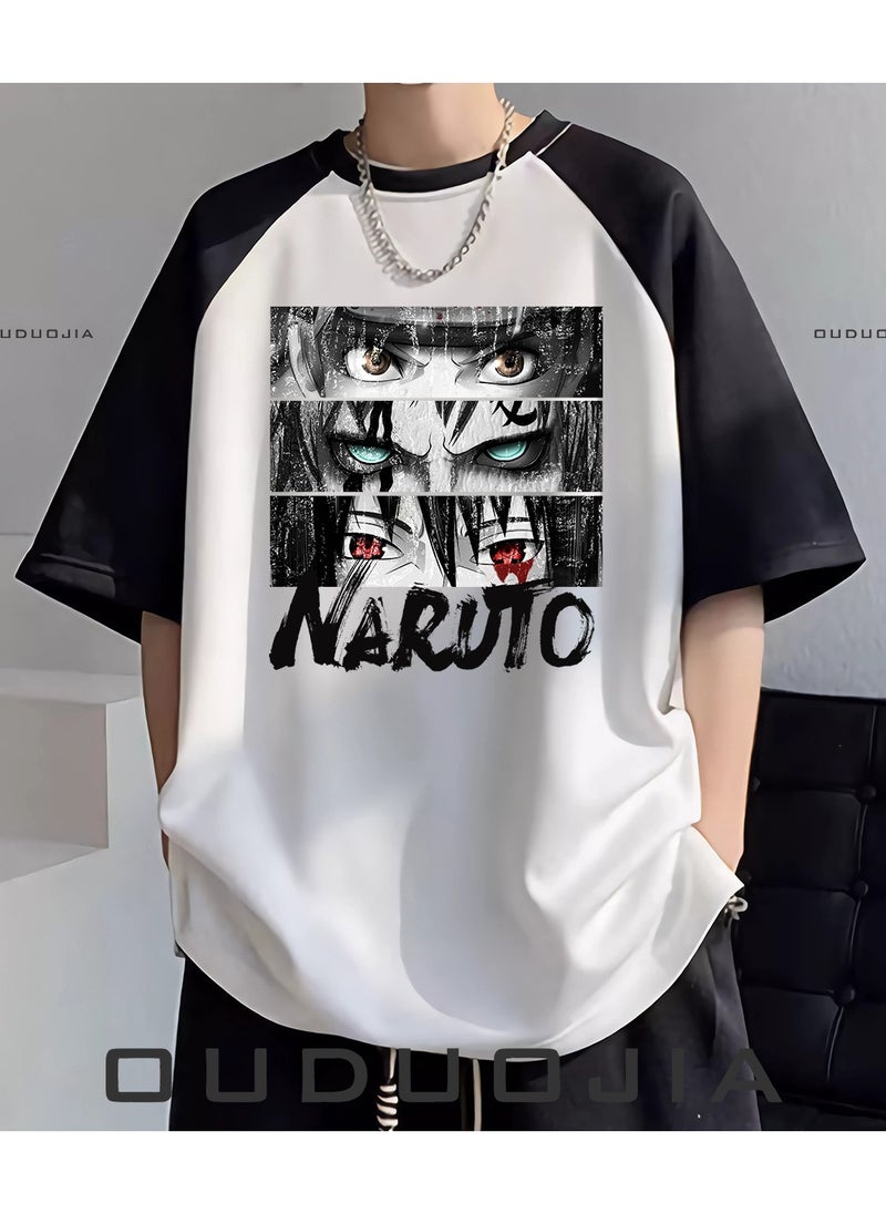 New Naruto Tulin Print Raglan T-shirt