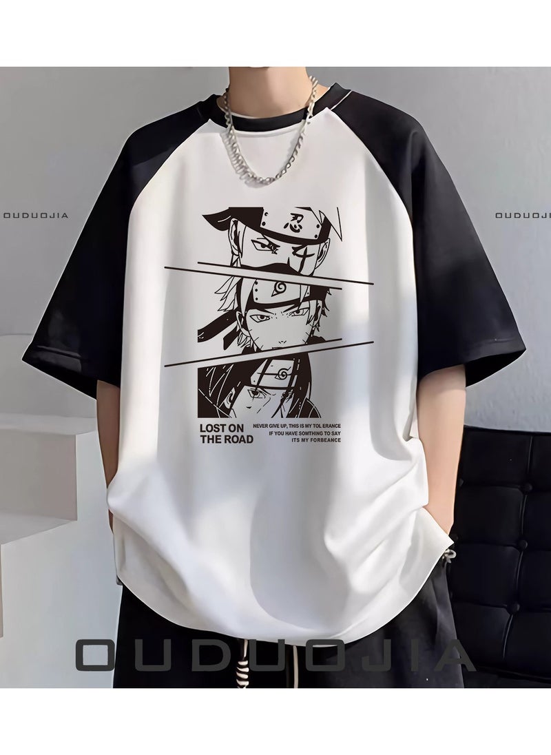 New Naruto Tulin Print Raglan T-shirt