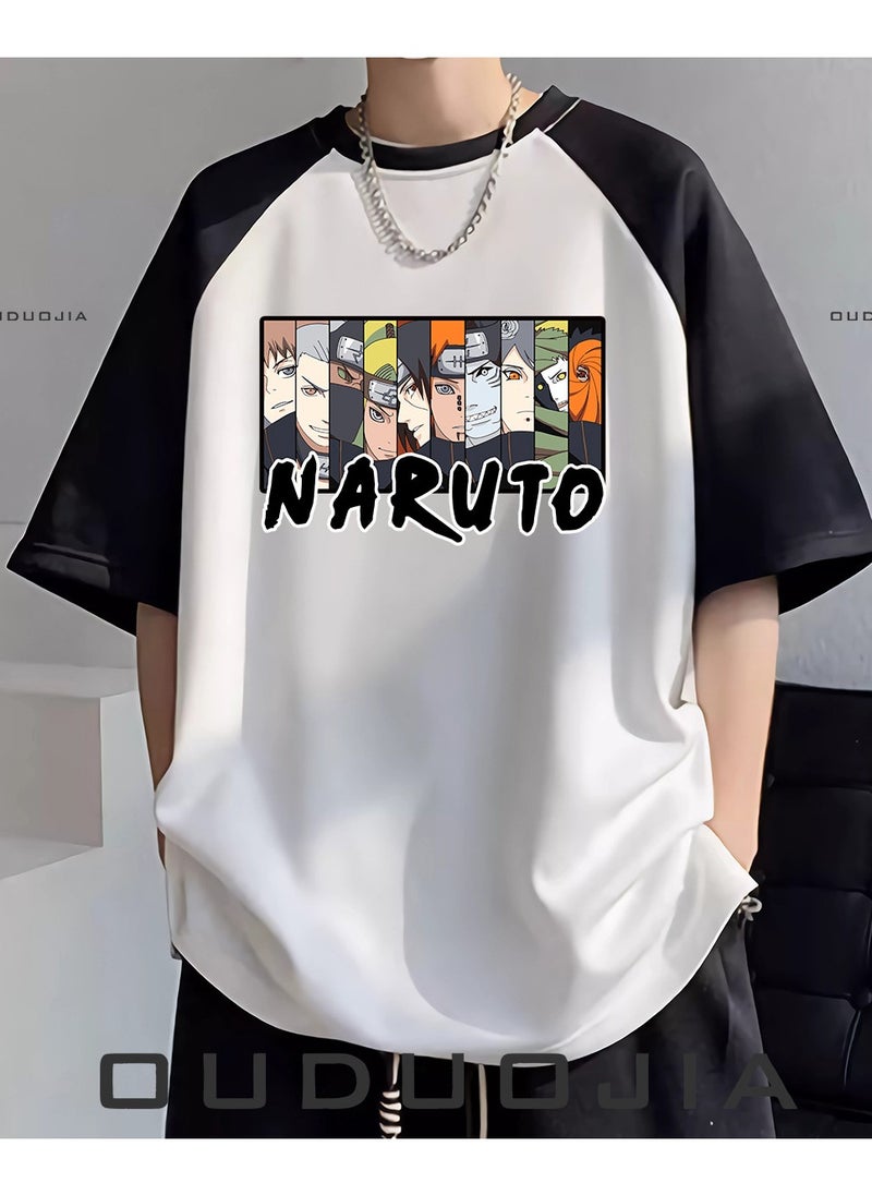 New Naruto Tulin Print Raglan T-shirt