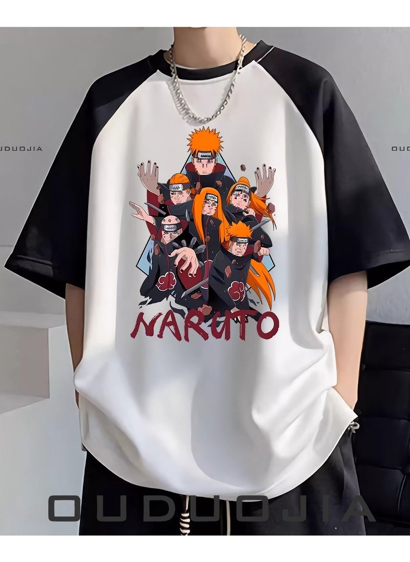 New Naruto Tulin Print Raglan T-shirt