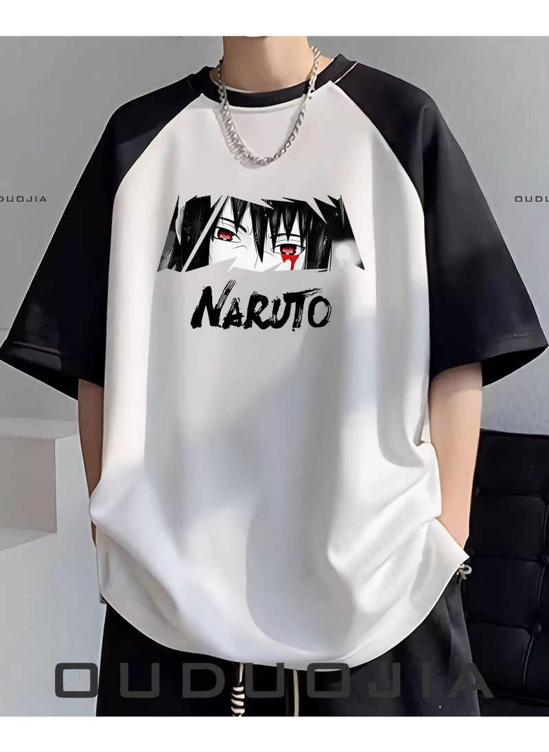 New Naruto Tulin Print Raglan T-shirt