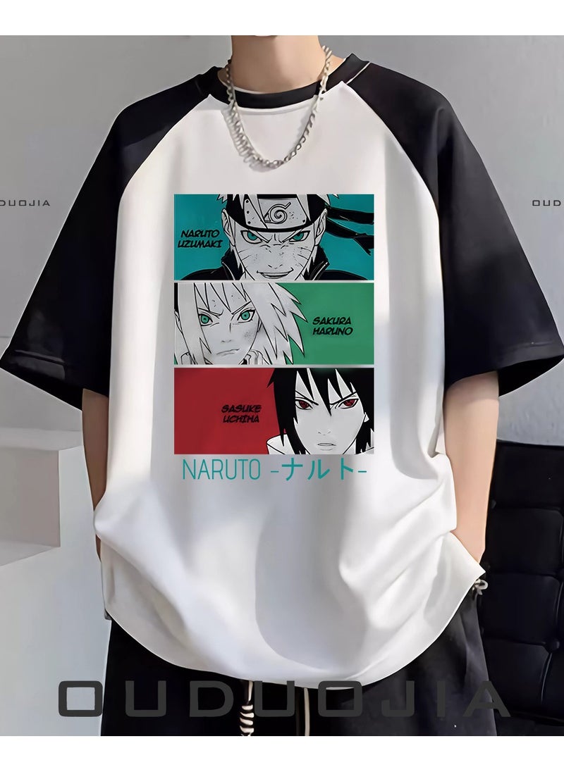 New Naruto Tulin Print Raglan T-shirt