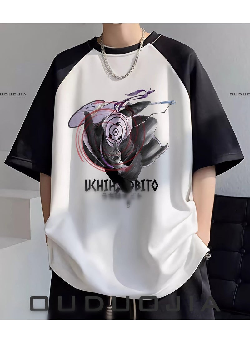 New Naruto Tulin Print Raglan T-shirt