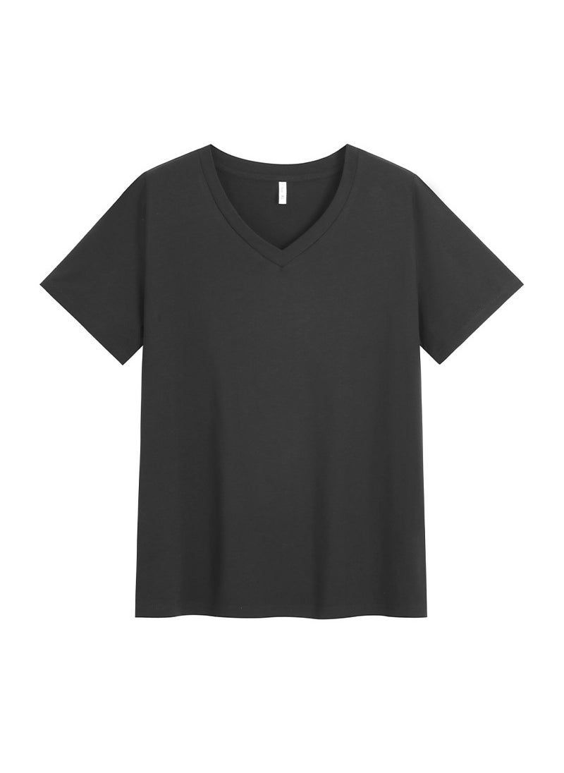 Plus Size Summer Womens Loose Slimming Tees Black