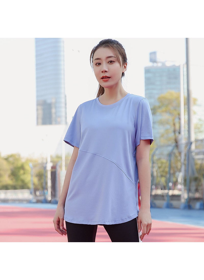 1 x 5 pcs Plus Size Womens Quick-Dry Fitness Tee S174 Blue