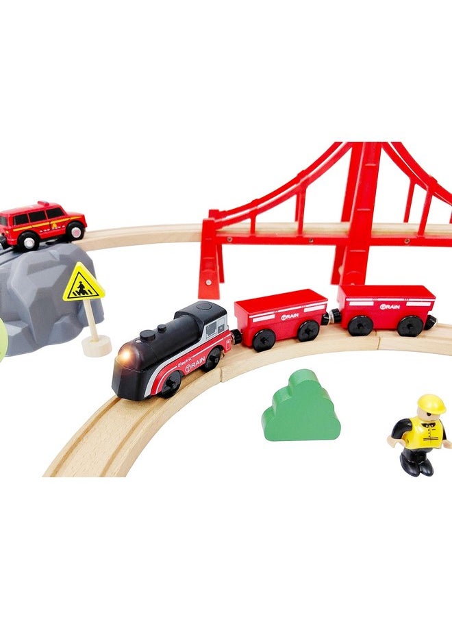 Battery Operated Train For Wooden Track Motorized Train For Toddlers 3+ Years Old 3Pcs Train Toy Set Electric Train Compatible With Thomas Brio Chuggington Melissa And Doug